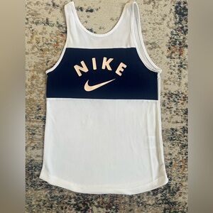 Nike Navy Blue and White Sleeveless Girl Top